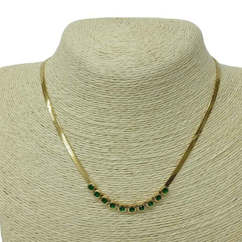 Stainless steel necklaces , New with tags , Color gold and green